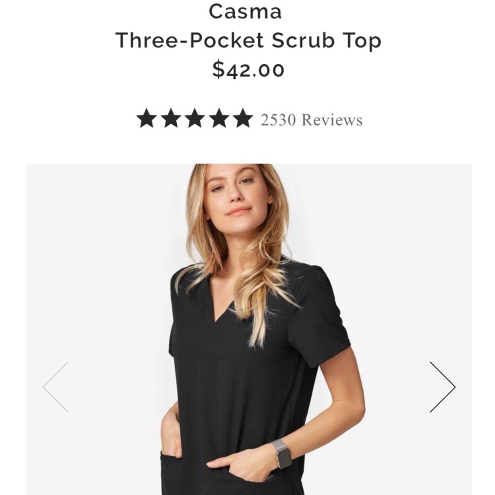 Figs Casma Scrub top size small